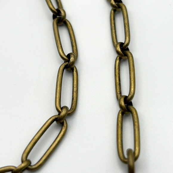 Lulu Frost for J Crew Crystal Cluster Drop Statement Necklace Bronze Silver NWT - Picture 7 of 11